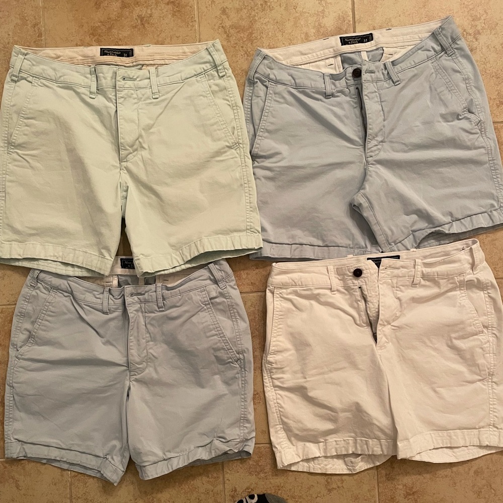 FOUR men’s Abercrombie & Fitch shorts MINT sz 31